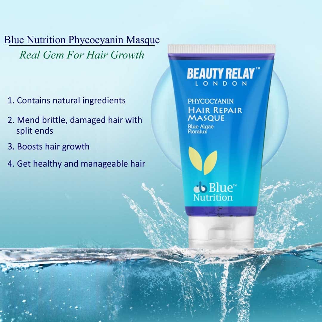 Phycocyanin Hair Repair Masque With Phycocyanin Powder, Vitamin-E And Aloevera - 200 gm