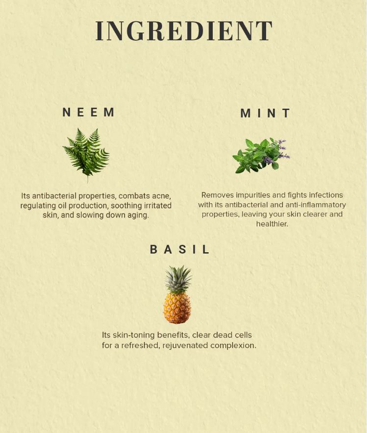 Khadi Natural Neem Basil & Mint Anti Acne Face Pack - 50gm