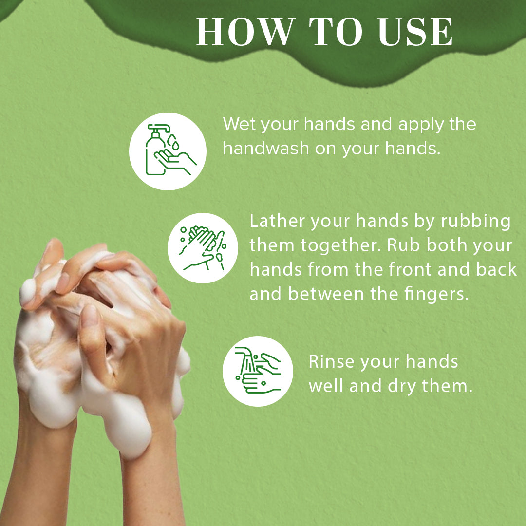 Khadi Natural Anti-Bacterial Neem Tulsi Hand Wash Bottle & Dispenser Pack of 2 (2×300ml)