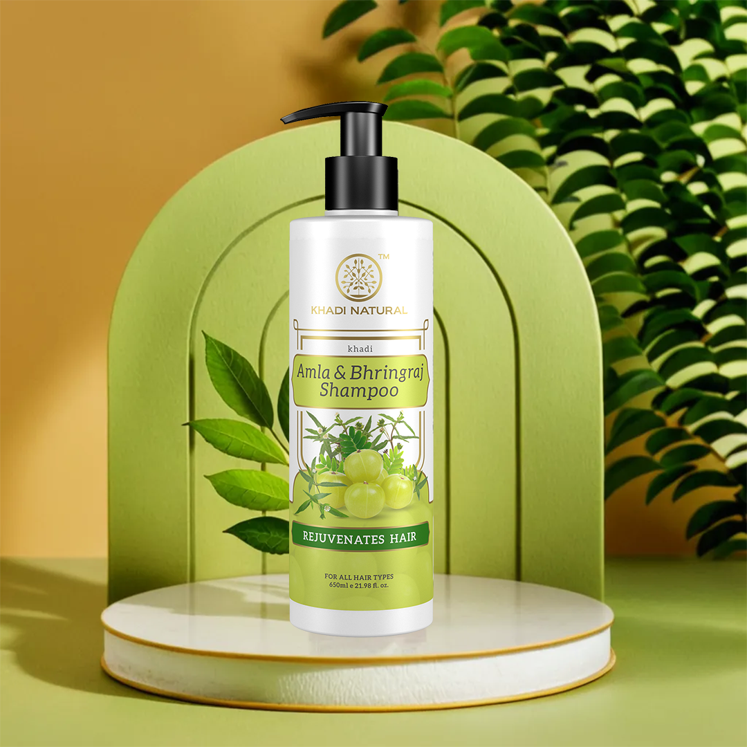 Khadi Natural Amla & Bhringraj Cleanser Shampoo Pack of 3 (630ml)