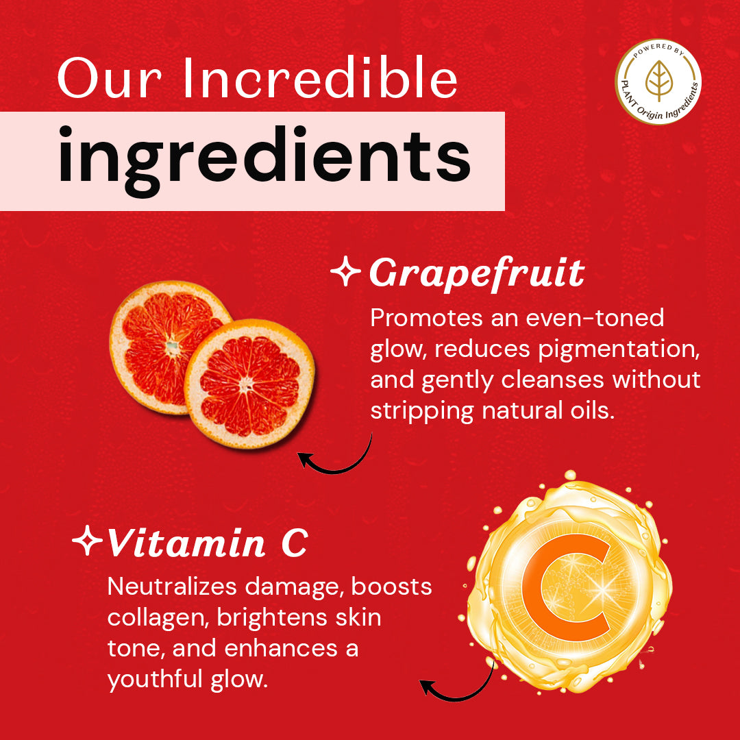 Atulya Grapefruit & Vitamin C Body Wash | Brightens & Refreshes Skin | SLS & Paraben Free | For All Skin Types | 300 ml