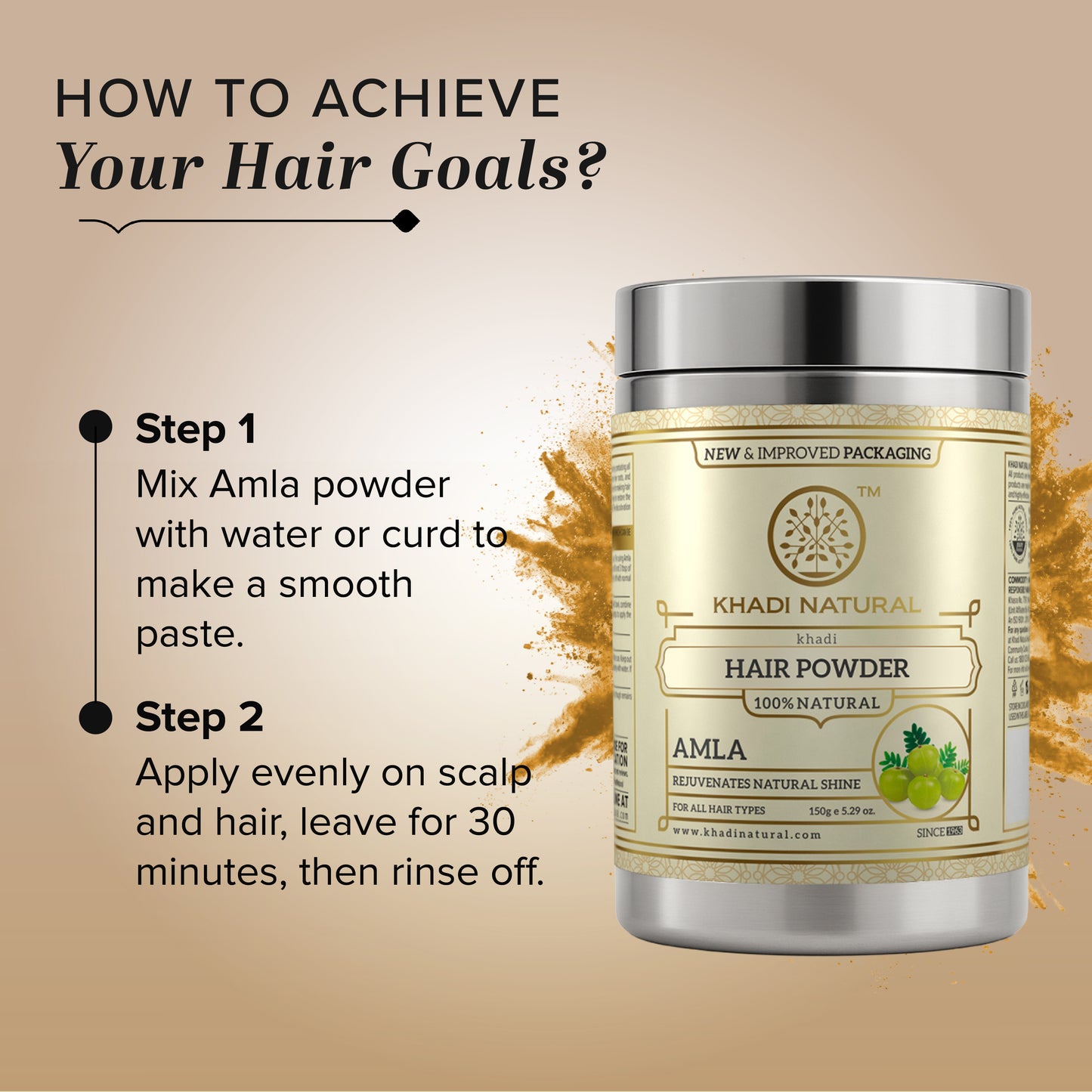 Khadi Natural Ayurvedic Amla Hair Powder Herbal Hair Care - 150 gm