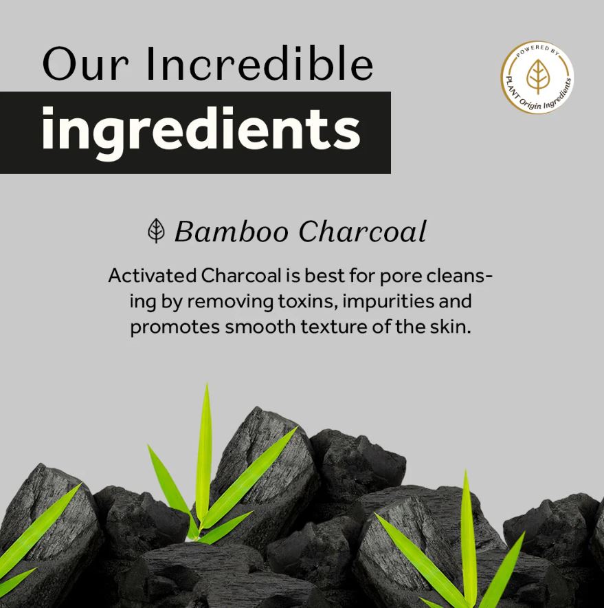 Atulya Activated Organic Bamboo Charcoal Face Mask | Detoxifying - 200g