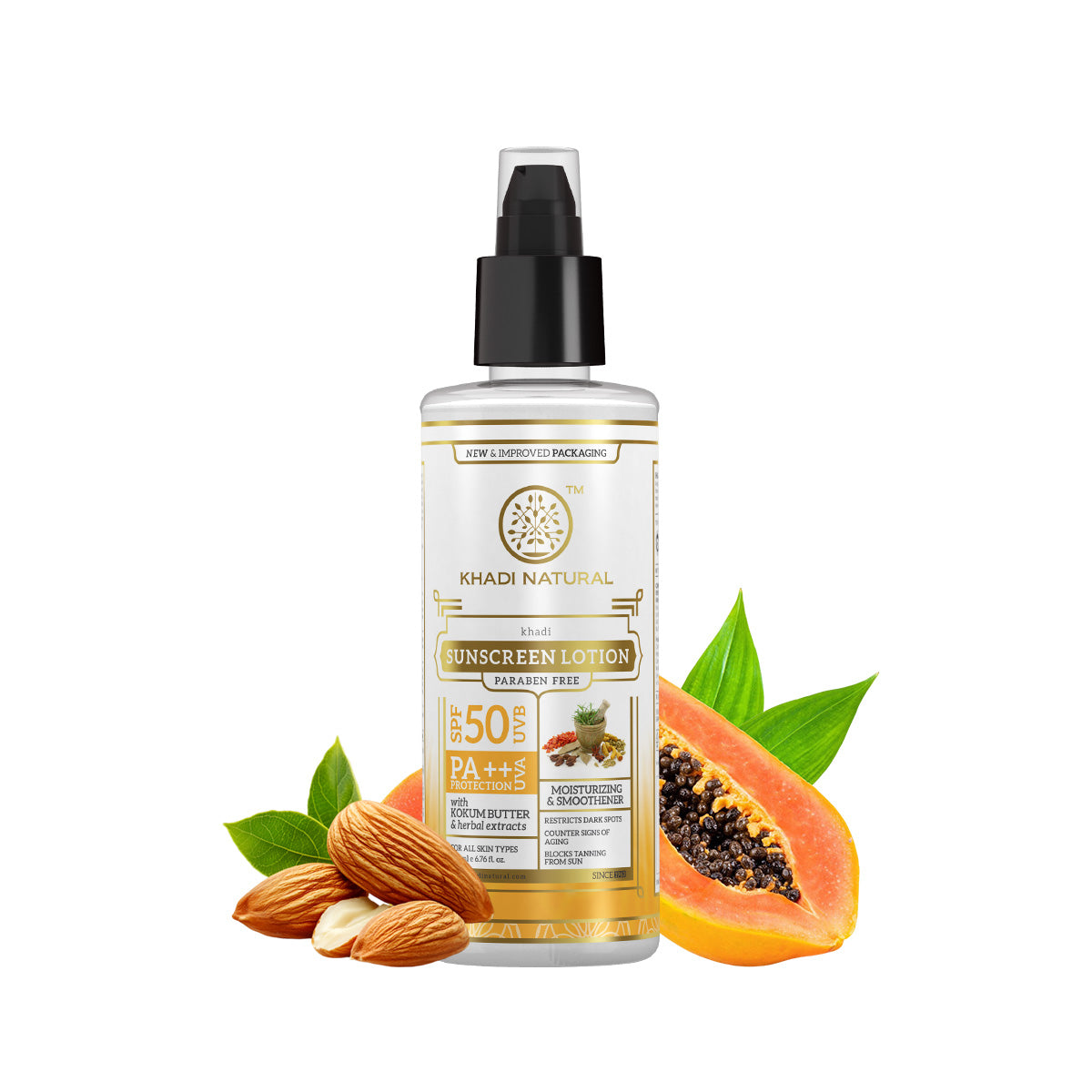 Khadi Natural Sunscreen SPF 50 PA+++ Ayurvedic Sun Protection Lotion (100ml)