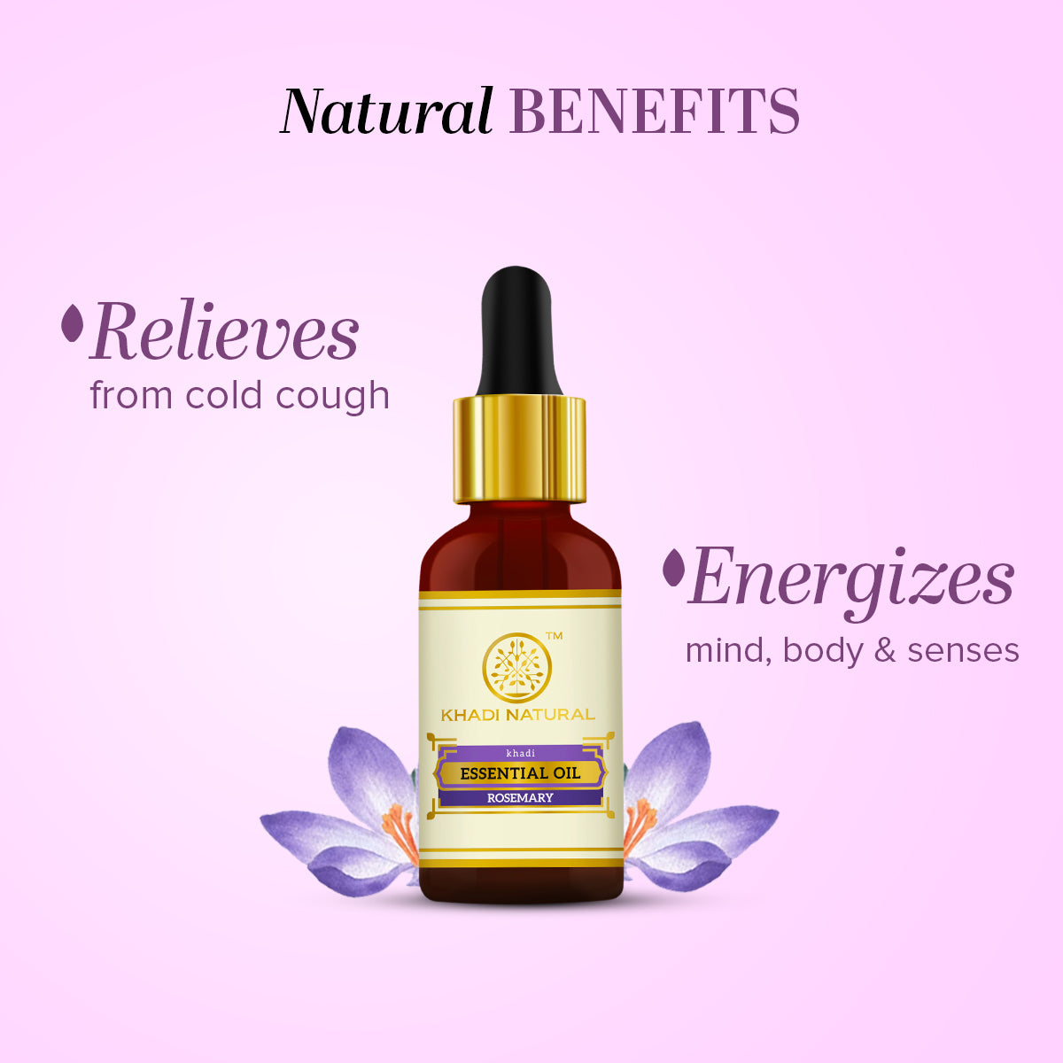 Khadi Natural Herbal Rosemary Essential Oil Pure & Aromatic (15ml)