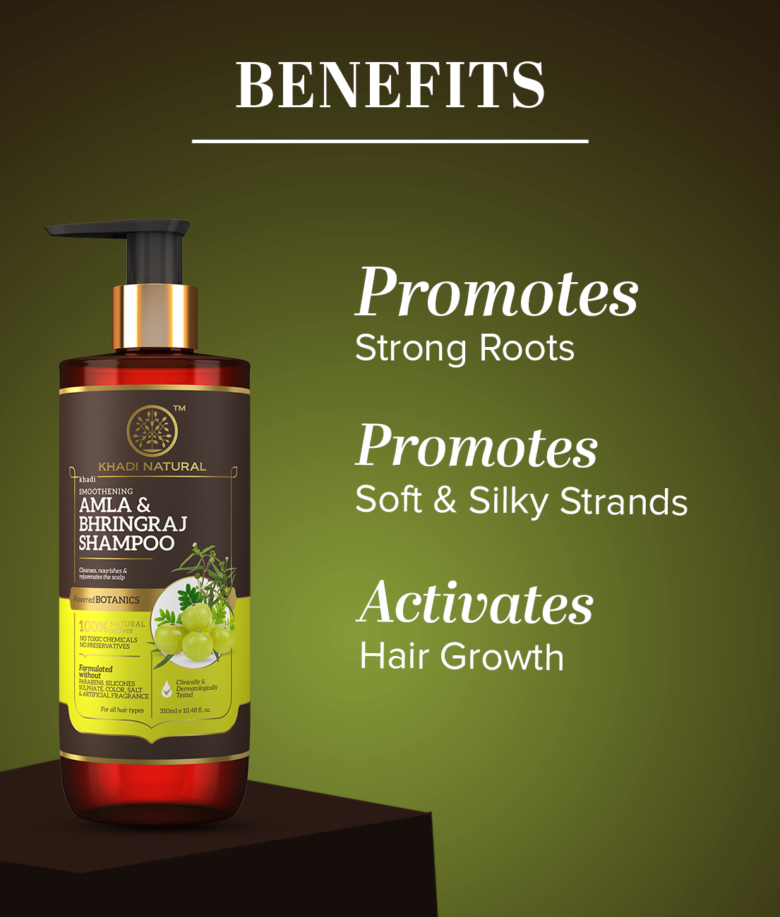 Khadi Natural Amla & Bhringraj Shampoo Powered Botanics Anti-Dandruff (310ml)