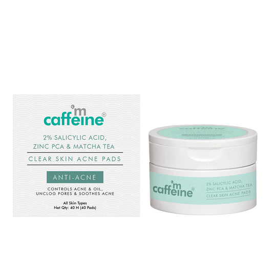 mCaffeine 2% SALICYLIC ACID Zinc PCA & MATCHA TEA CLEAR SKIN ACNE PADS