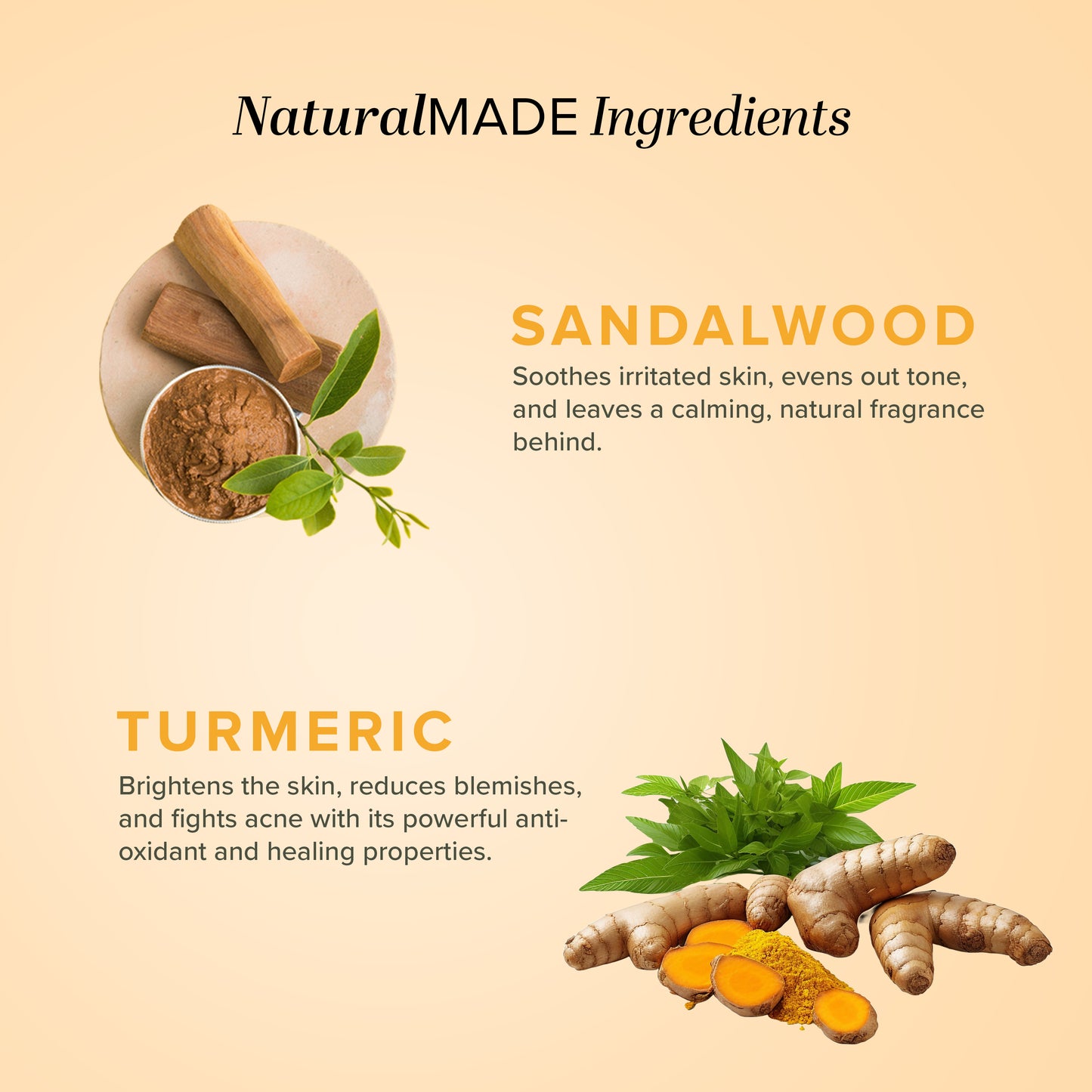 Khadi Natural Sandalwood & Turmeric Body Wash Gently Cleanses & Moisturizes (210ml)