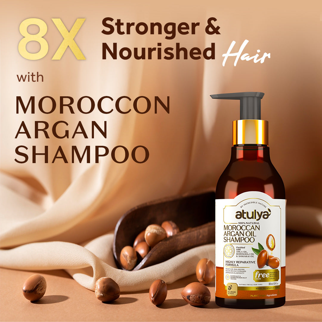 Atulya Moroccan Argan Oil Hair Cleanser | Gently Cleanses & Adds Gloss | Sulphate Free | 300 ml