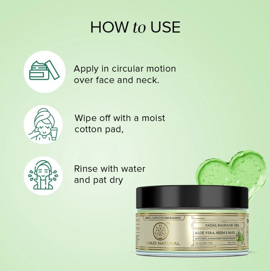 Khadi Natural Alovera Neem & Basil Face Massage Gel - 100gm