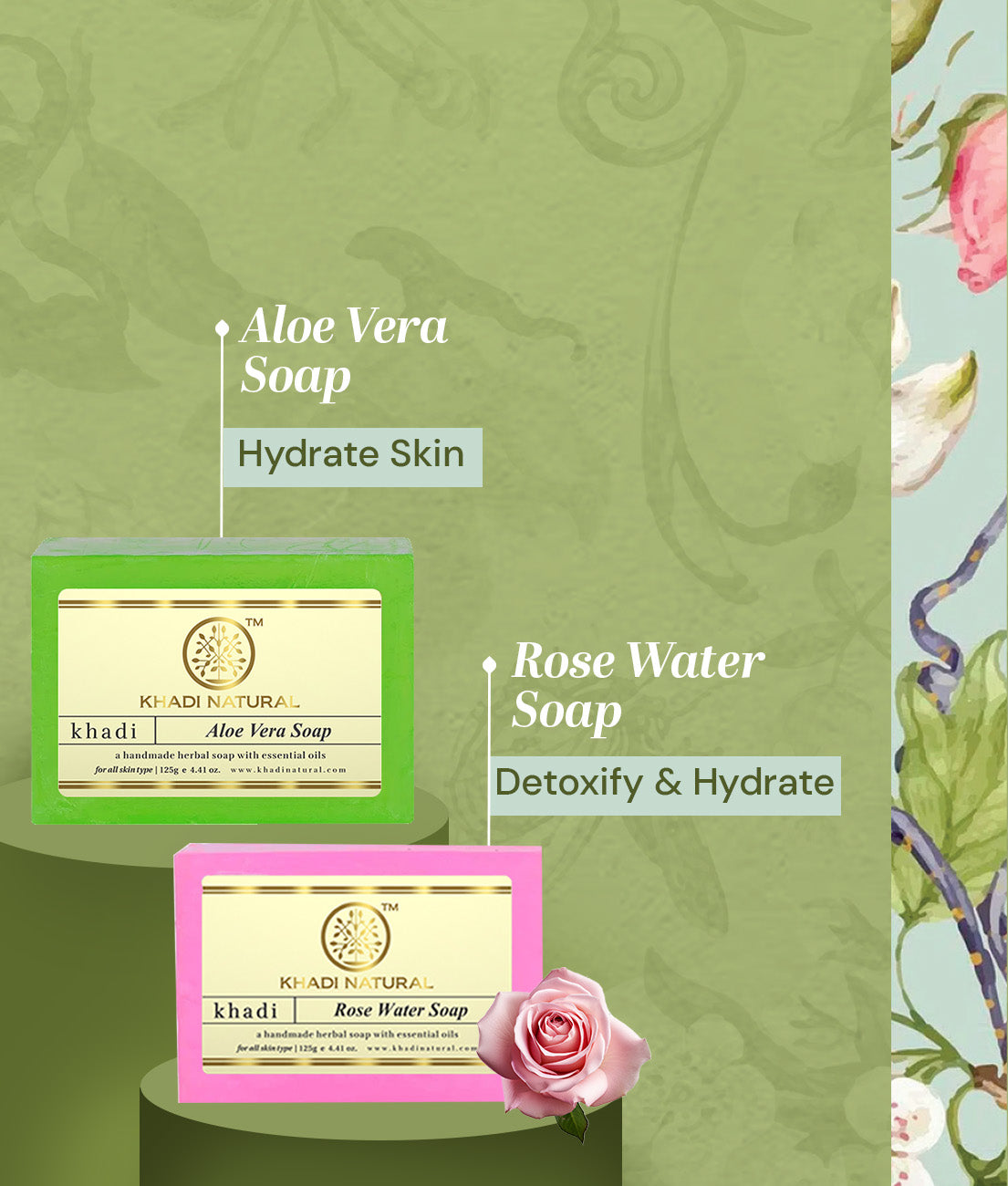 Khadi Natural Soap Kit Bathing Bars Set of 4 (4×100g)