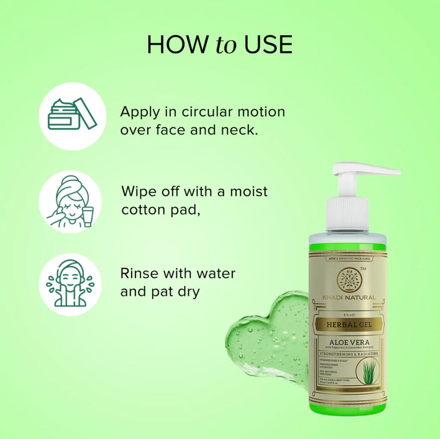 Khadi Natural Aloe Vera Gel With Liquorize & Cucumber Extracts - 500ml