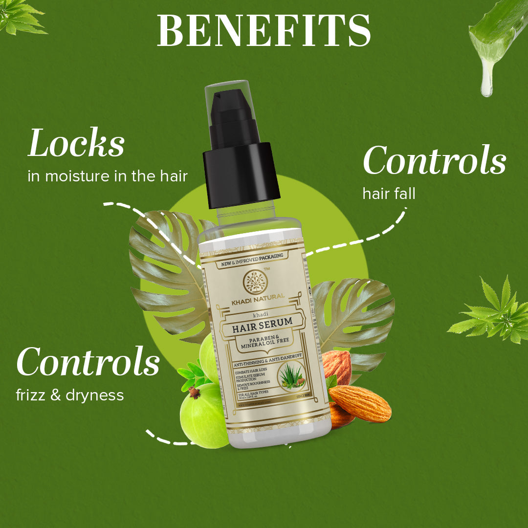 Khadi Natural Herbal Hair Serum SLS & Paraben Free Anti-Dandruff Damage Repair (50ml)