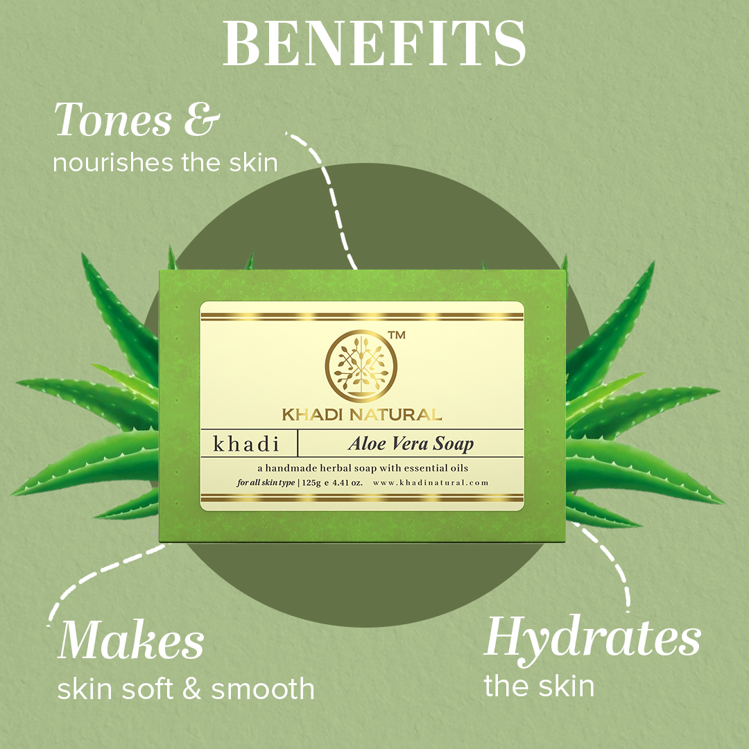 Khadi Natural Aloevera Soap Skin Hydration Pack of 5 (5×125g)