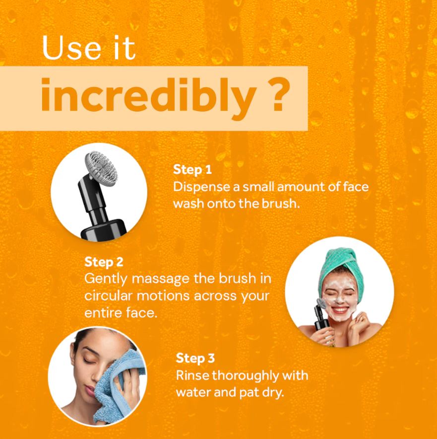 Atulya Papaya Foaming Face Wash with Built-In Silicone Brush | De-tan - 150ml