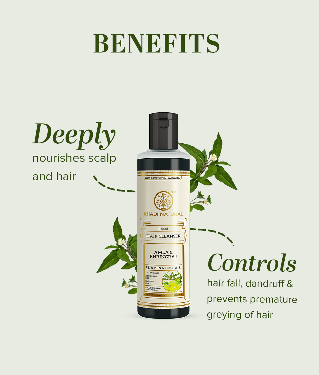 Khadi Natural Amla & Bhringraj Hair Cleanser Shampoo for Strong Healthy Hair 210ml