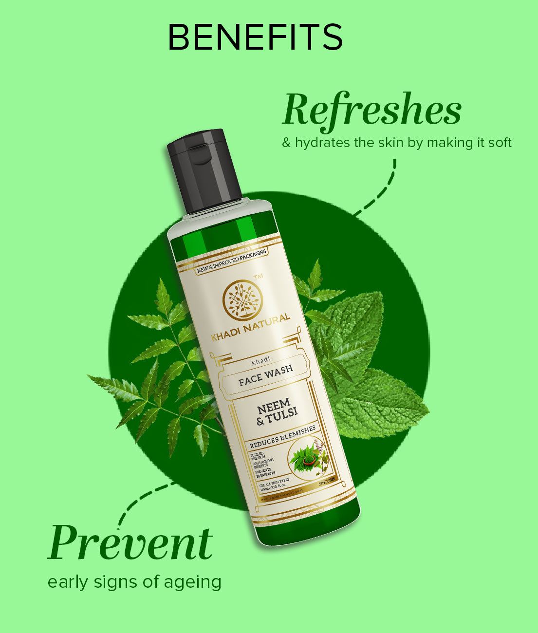 Khadi Natural Neem & Tulsi Face Wash Purifying Care Pack of 2 (420ml)