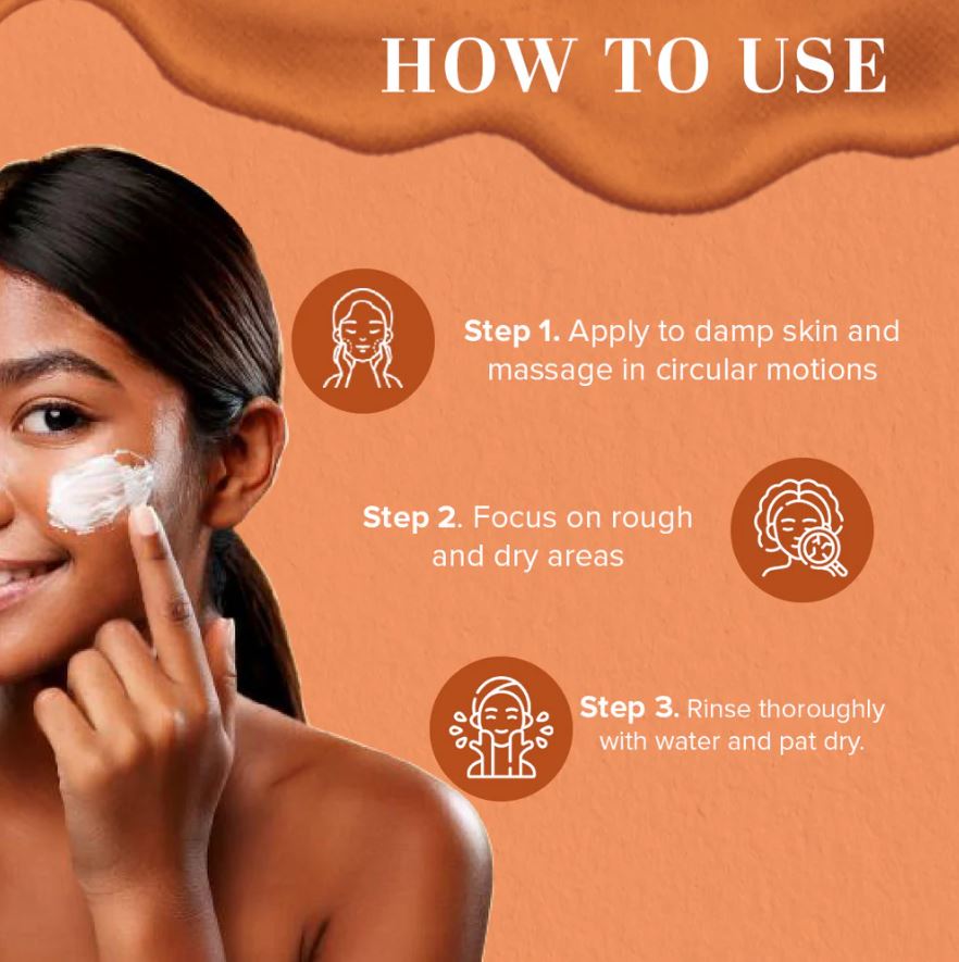 Khadi Natural Rose Apricot & Walnut Exfoliating Facial Scrub - 50gm