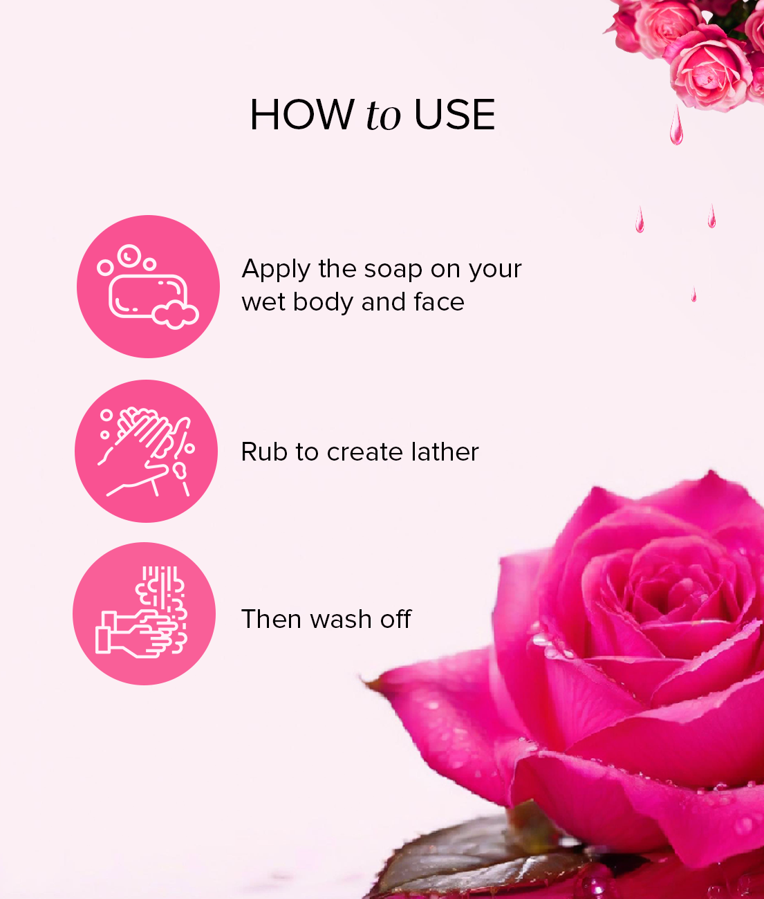 Khadi Natural Handmade Rosewater Soap Refreshing Care Pack of 3 (3×125g)