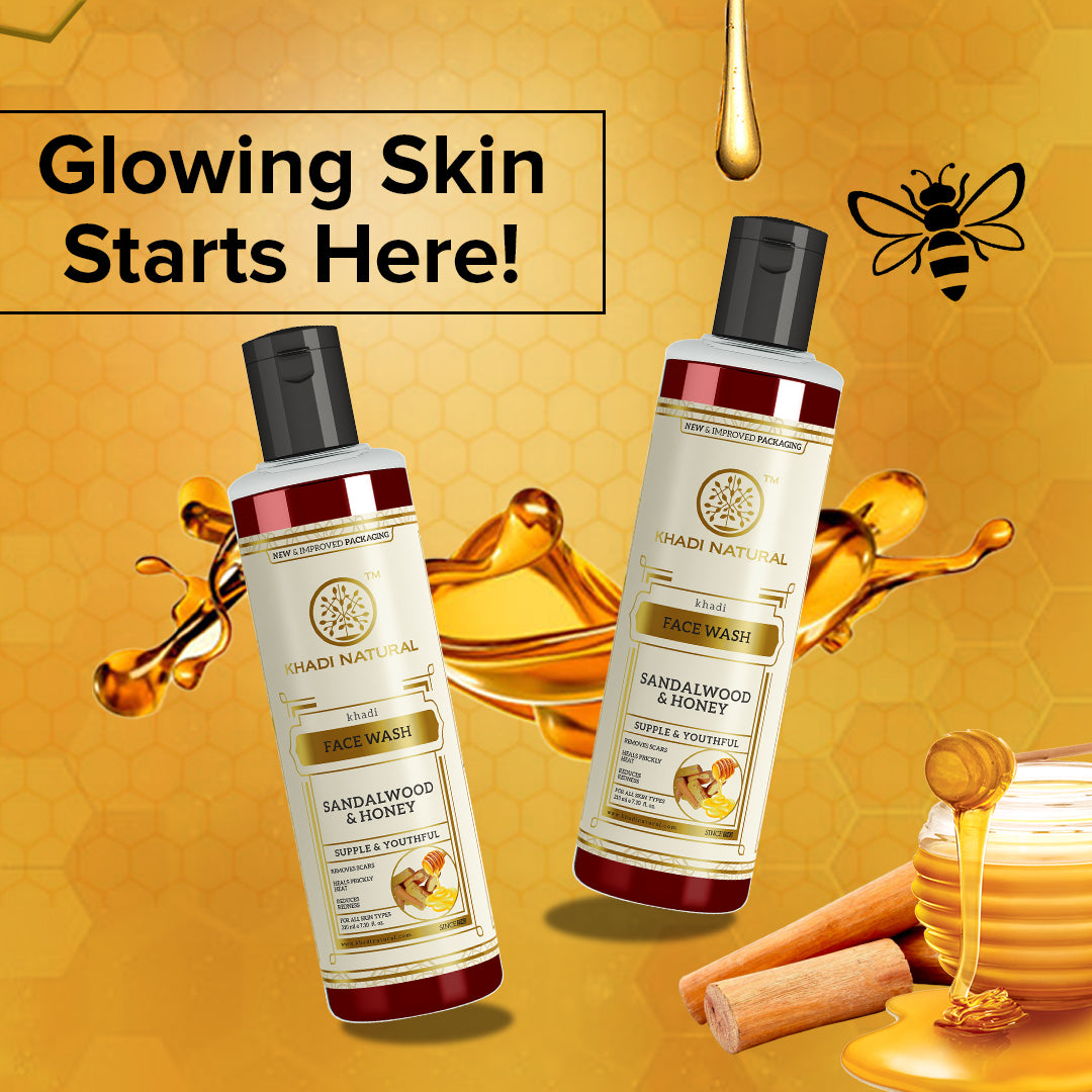 Khadi Natural Sandalwood & Honey Face Wash Pack of 2 (420ml)
