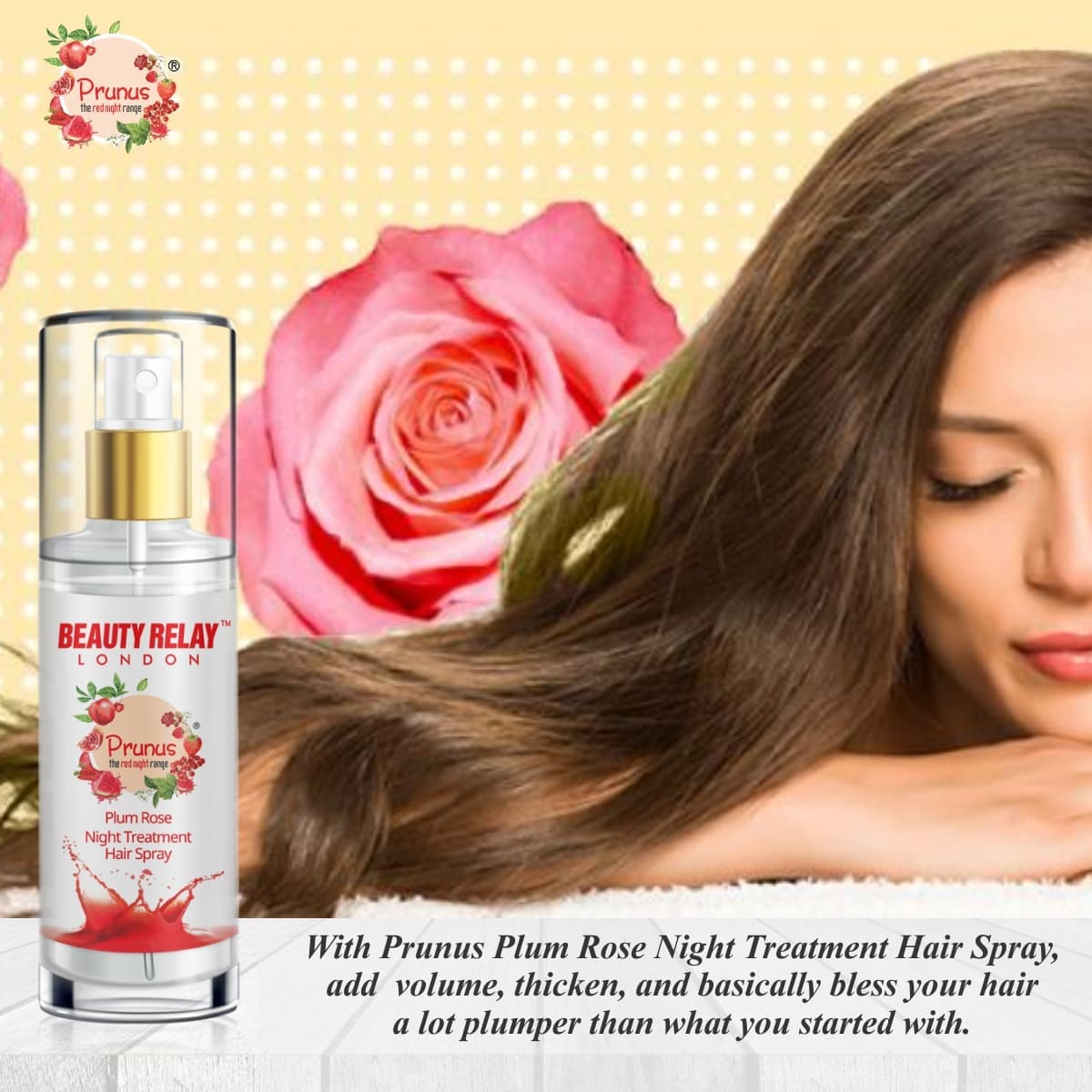 Prunus Plum Rose Night Treatment Hair Spray