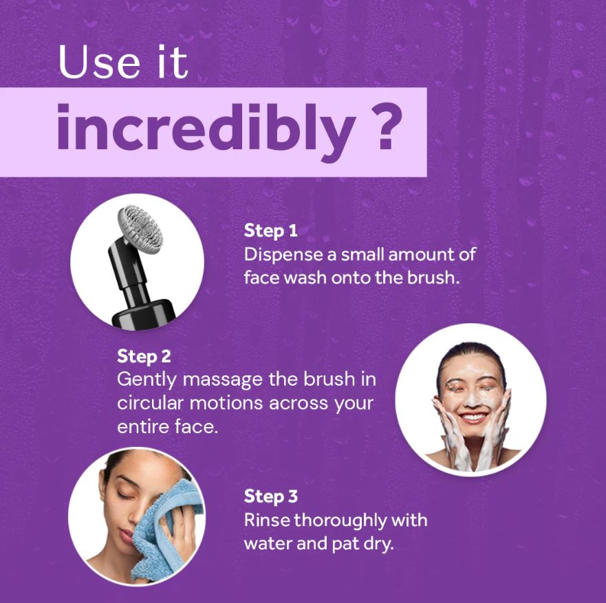 Atulya Lavender & Chamomile Foaming Face Wash With Built-in Silicone Brush - 150ml