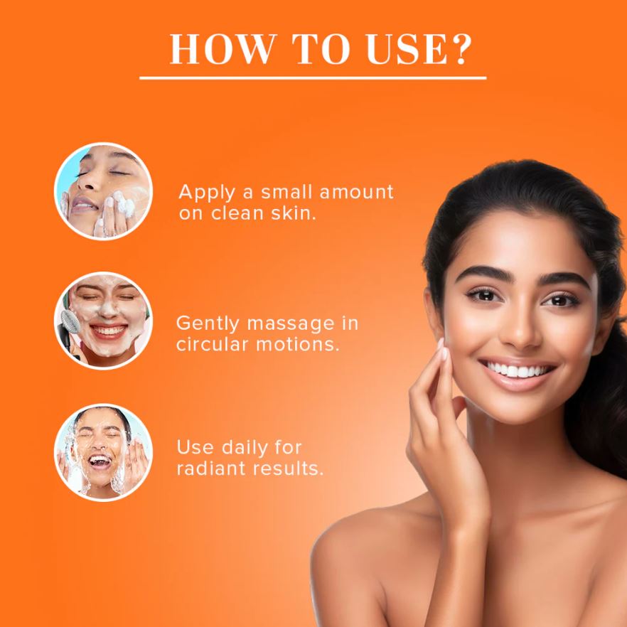 Khadi Natural Vitamin C Foaming Face Wash Within - Built Face Brush - 150ml