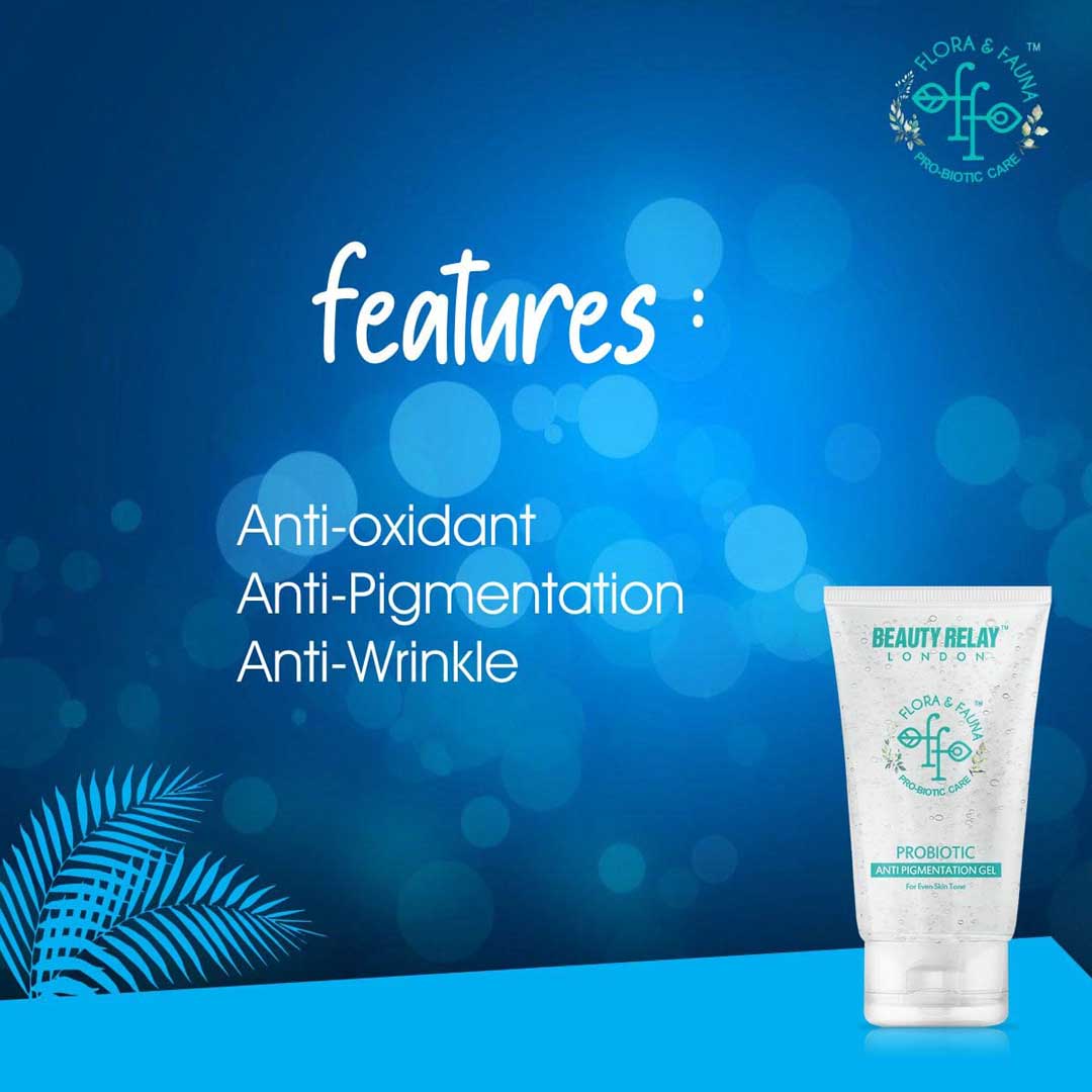 Probiotic Anti Pigmentation Gel With Citronella Oil, Eucalyptus Oil, Aloevera, Vitamin-E - 60 gm