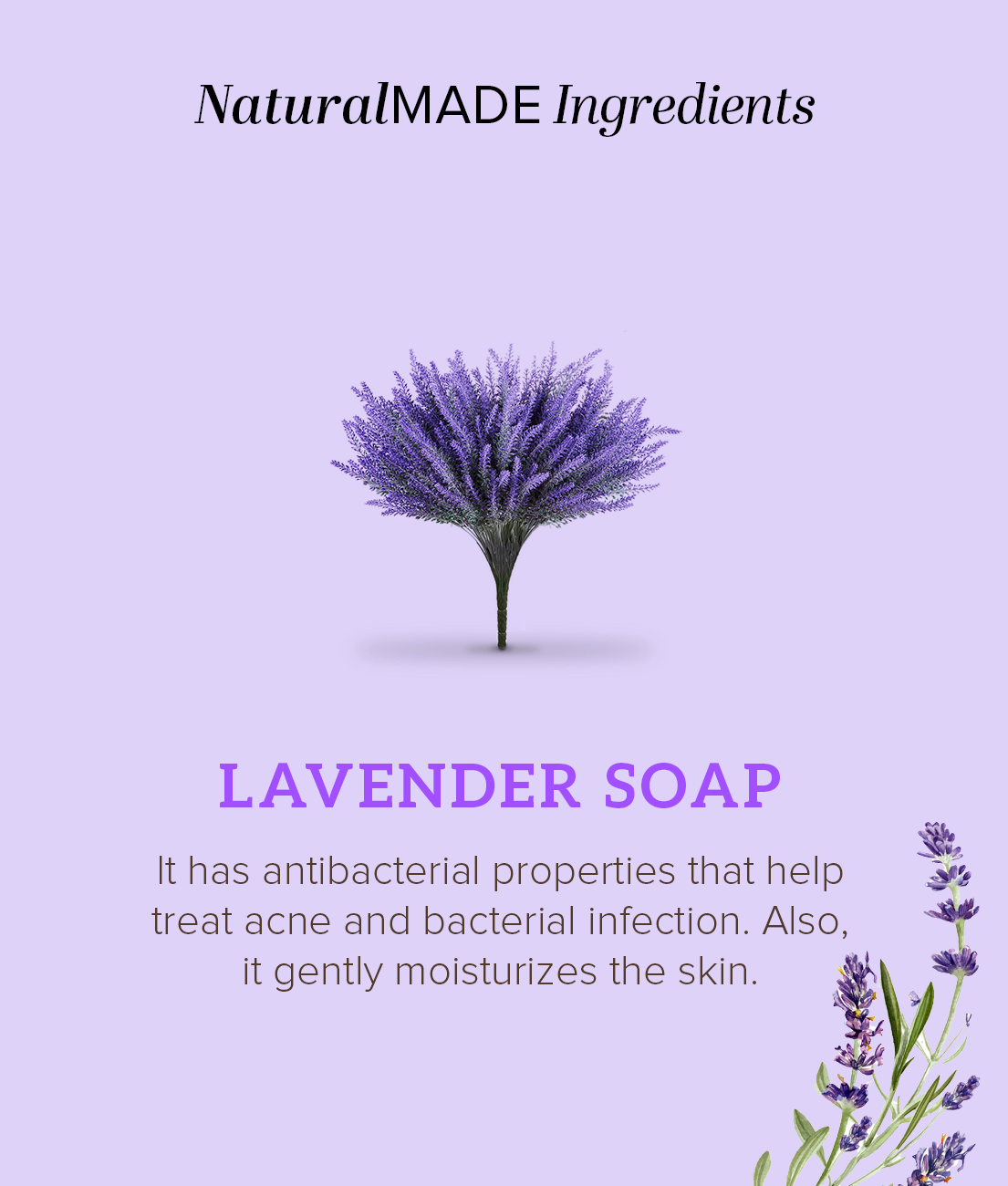 Khadi Natural Herbal Pure Lavender Soap Pack of 5 (5×125g)