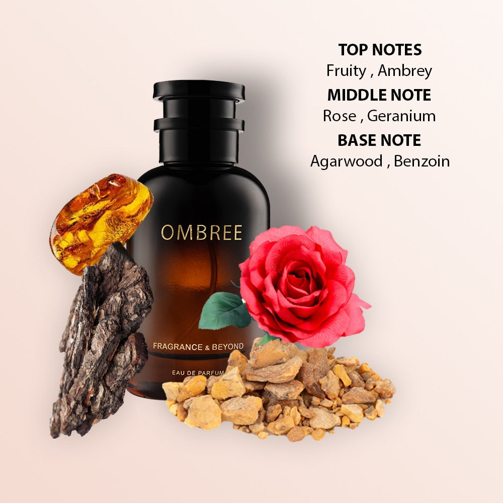 Ombree Eau De Parfum For Men 100ml | Oriental Oud | Best Luxurious Perfume Spray for Men | Intense and Long Lasting Fragrance | Best Gift for Him | Amber, Rose, Geranium, Agarwood, Leathery