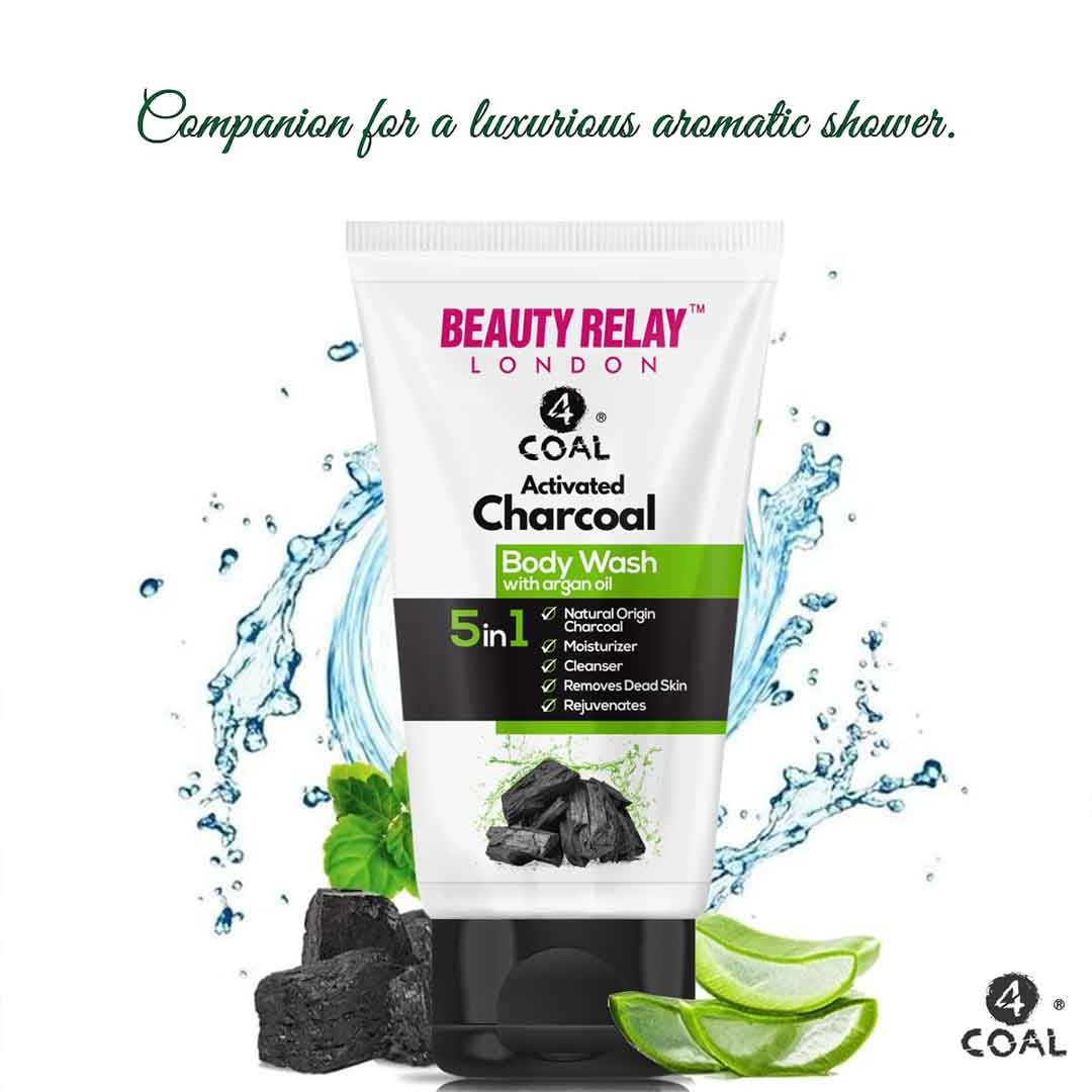 Activated Charcoal Body Wash With Cinnamon Oil, Aloevera, Argan Oil, Mulberry