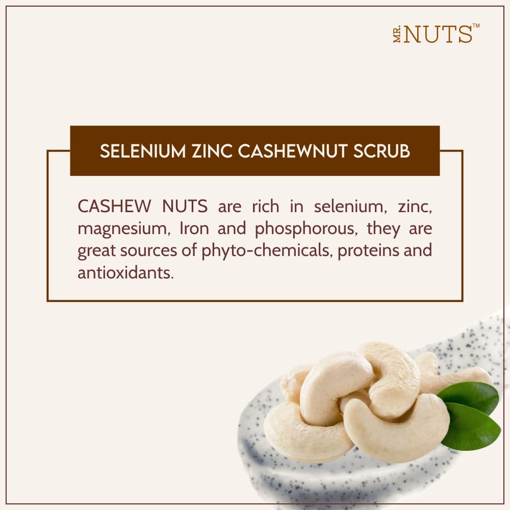 Mr. Nuts Cashew nut Scrub With Aloe Vera, Cashew nut, Vitamin-E And Argon Oil