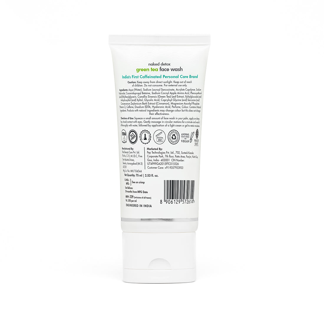 mCaffeine Green Tea Face Wash 50 ml