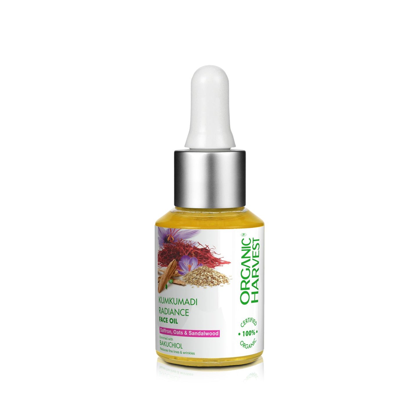 Kumkumadi Tailam Oil with Saffron and Combination of 9 Oils, Ideal for Curing Blemishes, Aging Signs, and Acne, 30 ml, 100% Organic