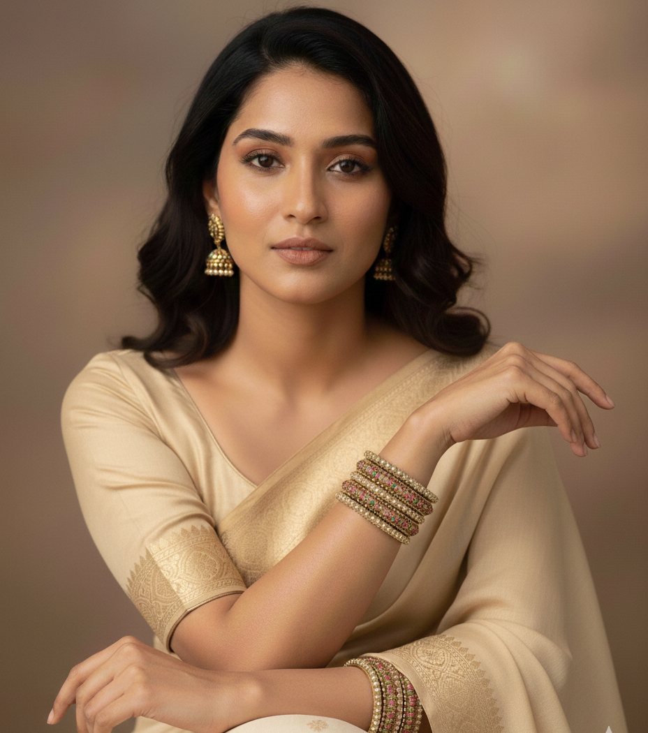 Set of 6 Gold Finish Multicolor Crystal Designer Bangles Set | Traditional & Festive Bangles for Women