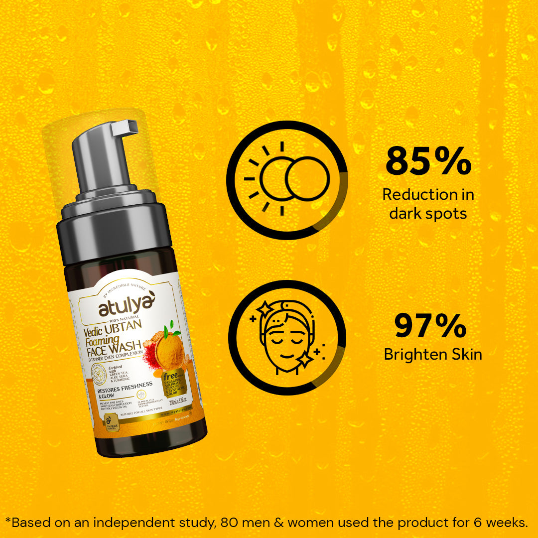 Atulya Vedic Ubtan Foaming Face Wash With Pump | Brightens & Clears Skin | 100 ml
