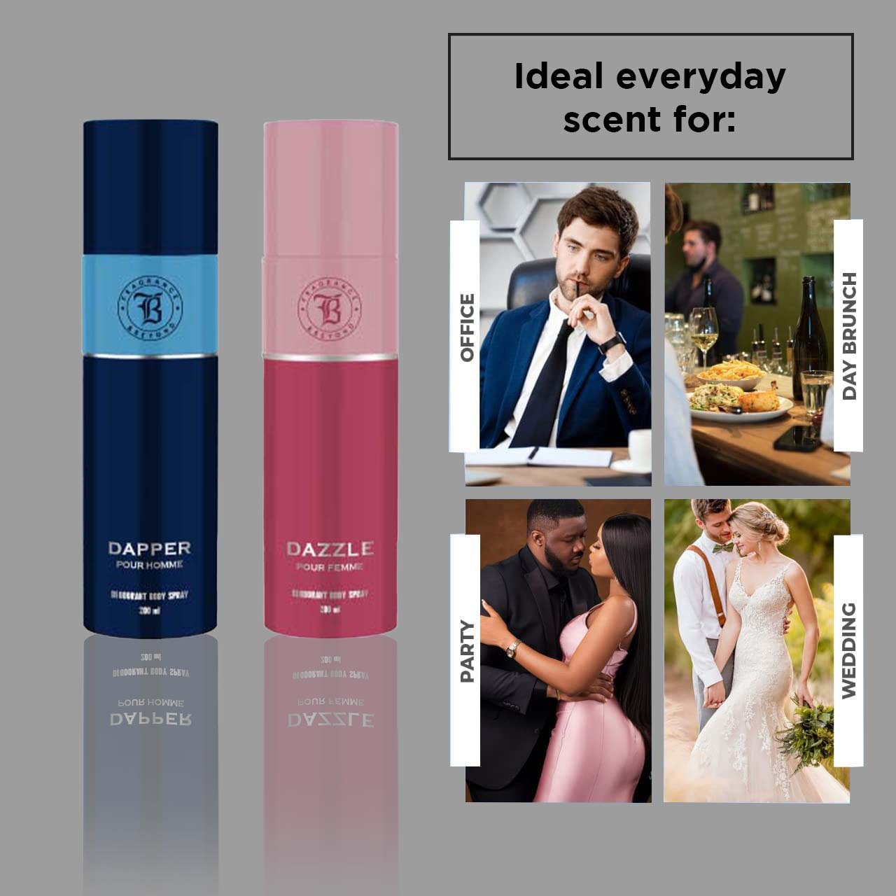 Body Deodorant for Men & Women (Pack of 2) - 200ML Each | Dapper, Dazzle