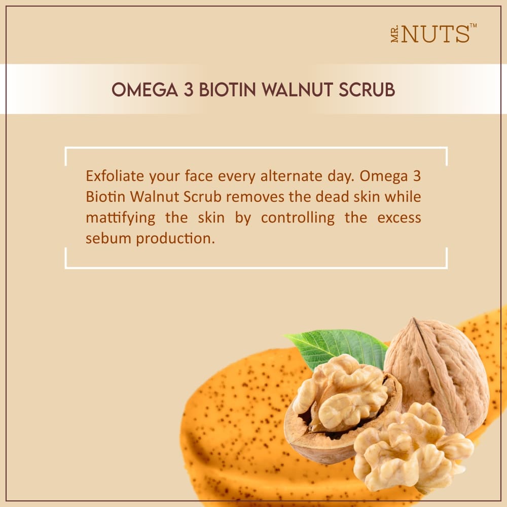 Mr. Nuts Omega 3 Biotin Walnut Scrub With Juglans Grain Seed