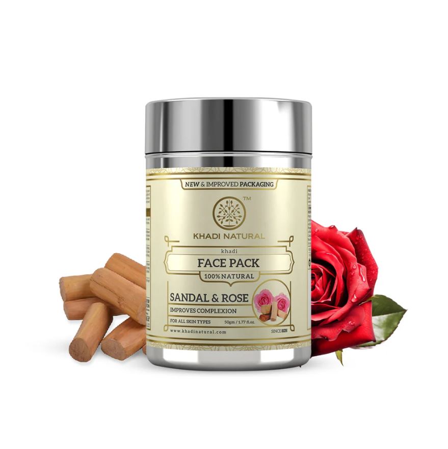 Khadi Natural Sandal & Rose Face Pack - 50gm