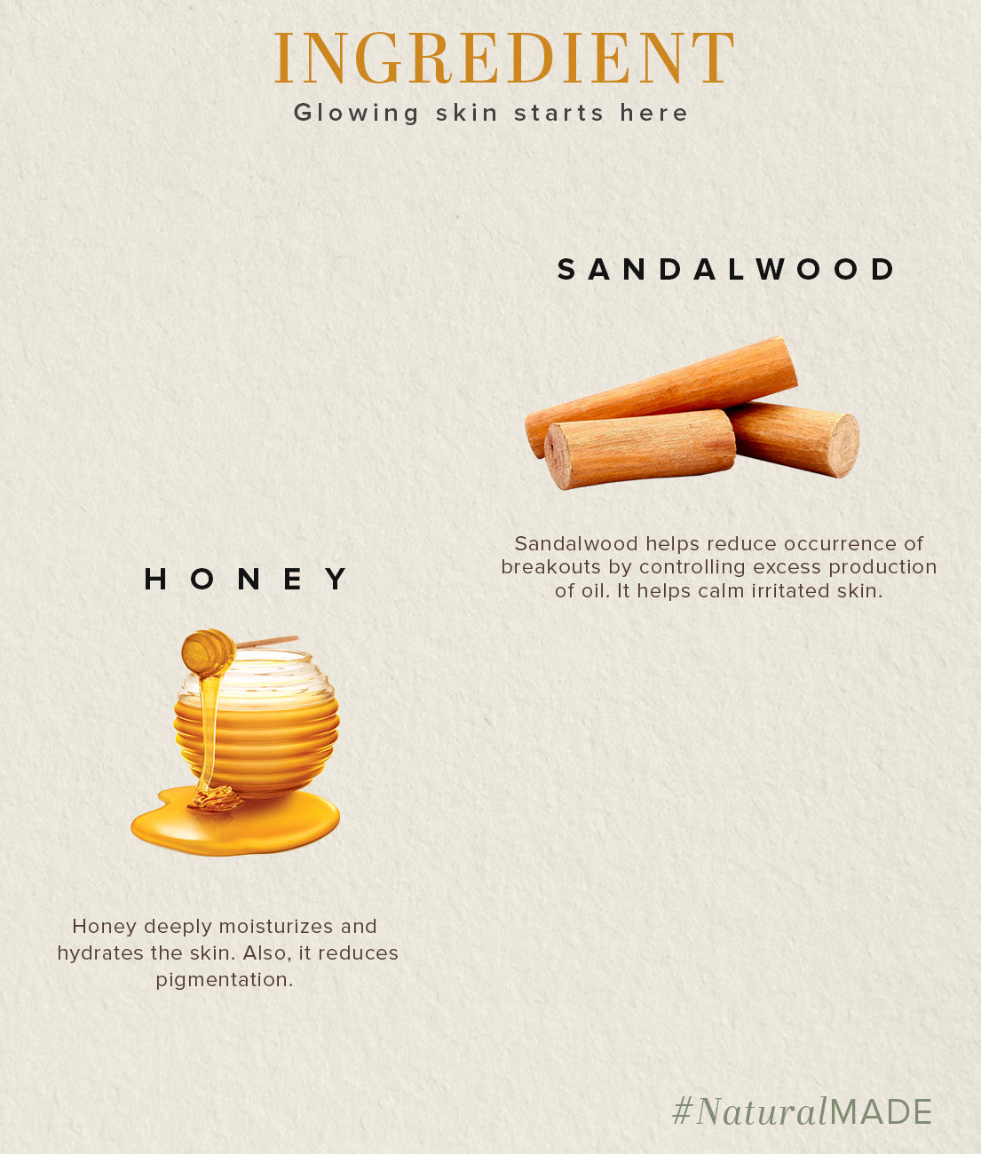 Khadi Natural Sandalwood & Honey Face Wash Clean & Hydrated Skin (210ml)