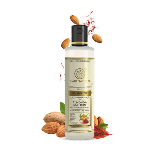 Khadi Natural Almond & Saffron Moisturizer- SLS & Paraben Free - 210gm