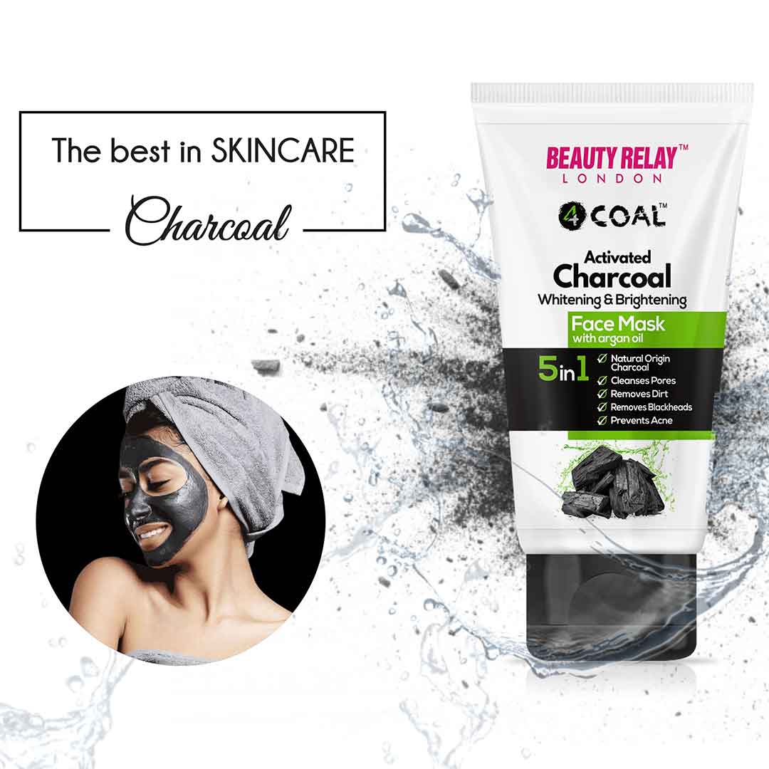 Activated Charcoal Whitening & Brightening Face Mask With Argan Oil, Papaya, Avocado Oil, Aloevera, Olive Oil