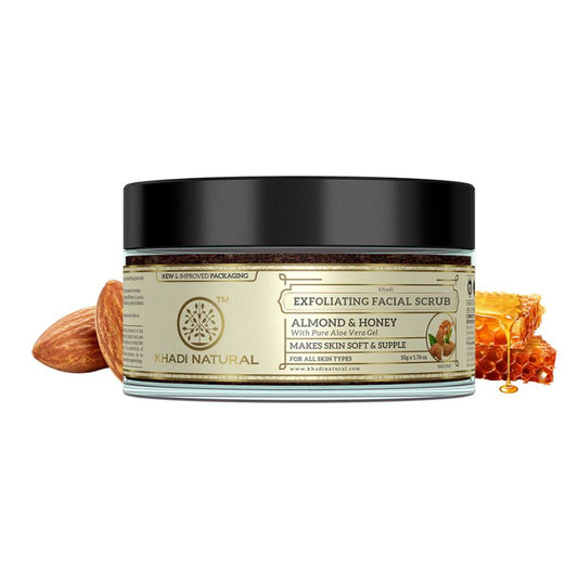 Khadi Natural Almond & Honey Facial Massage Gel with Scrub - 50gm