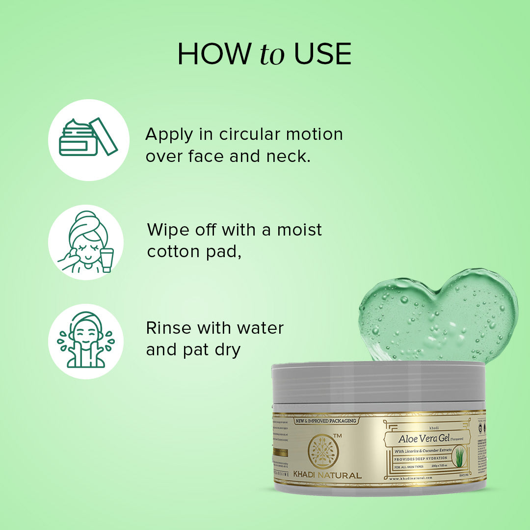 Khadi Natural Ayurvedic Aloe Vera Gel Moisturizing Dead Skin Removal Natural Glow (200g)