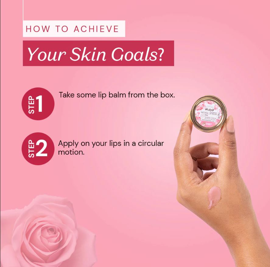 Atulya Rose Natural Lip Balm | Softening and Nourishing - 5gm