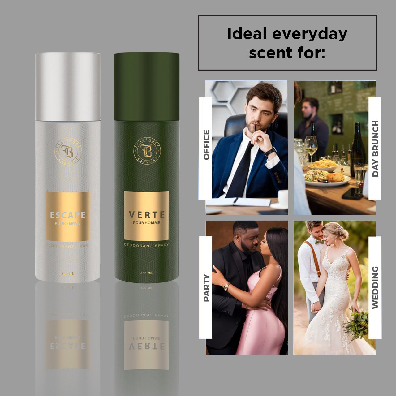 Deodorant Combo for Men And Women –VERTE & ESCAPE | Musk Amber Body Spray