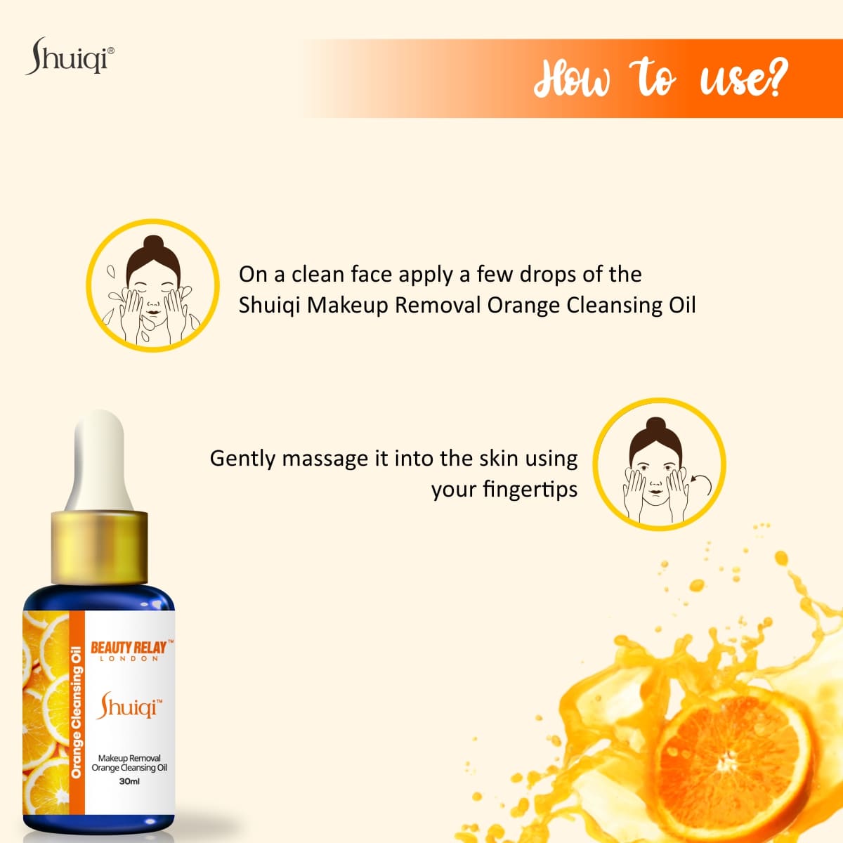 Shuiqi Make Up Removal Orange Cleansing Oil With Sunflower Oil, Orange And Vitamin-E