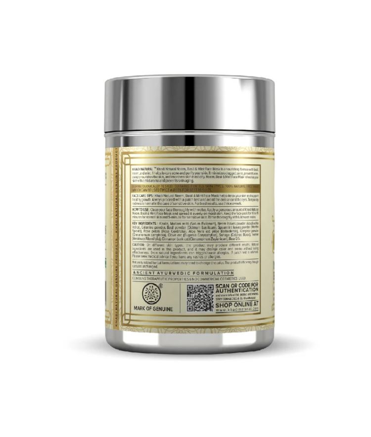 Khadi Natural Neem Basil & Mint Anti Acne Face Pack - 50gm