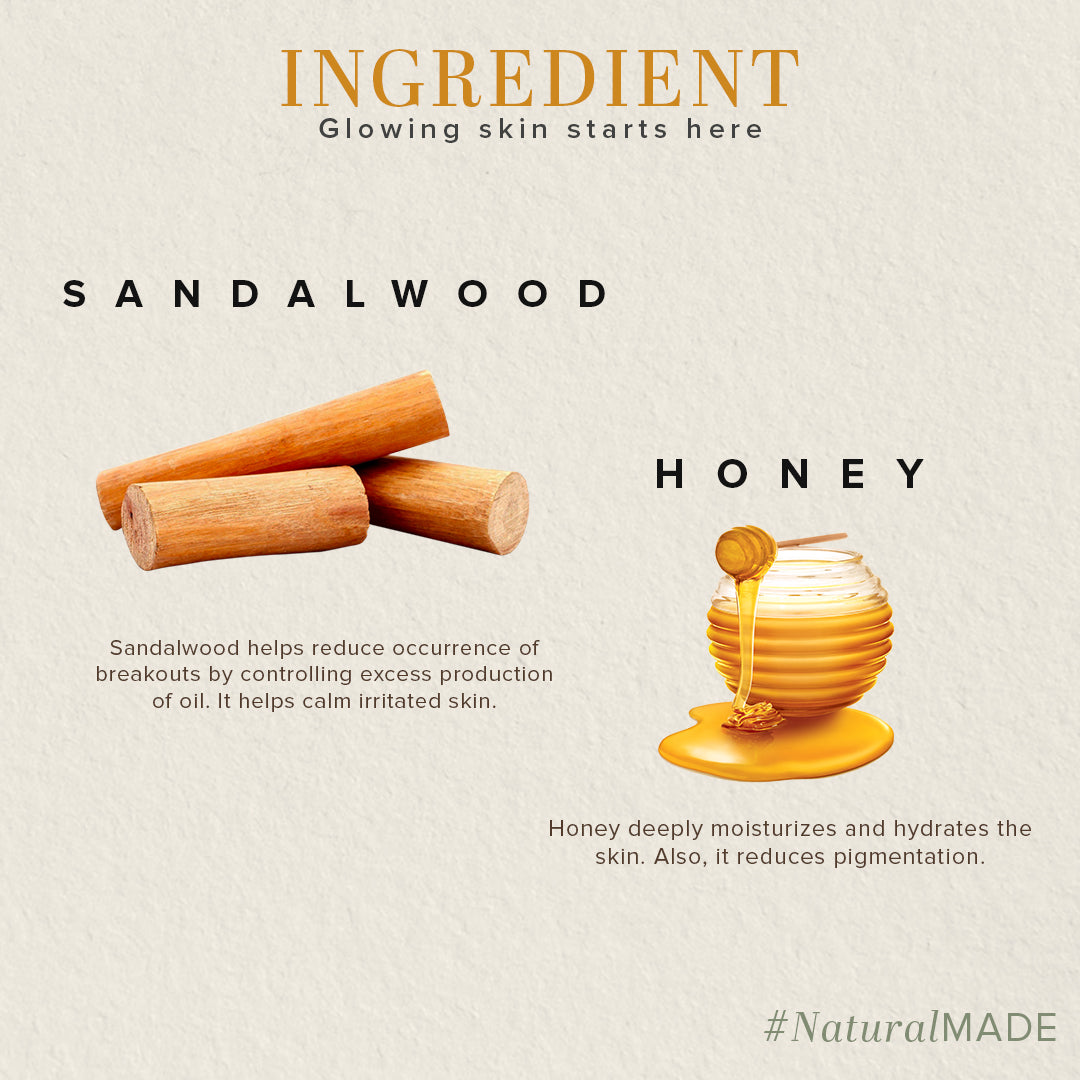 Khadi Natural Sandalwood & Honey Face Wash Pack of 2 (420ml)