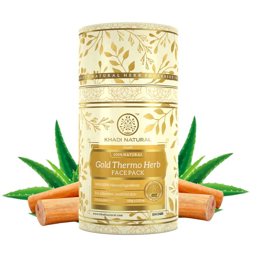 Khadi Natural Gold Thermo Herb For Skin Tightning Face Pack - 100gm